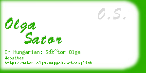 olga sator business card